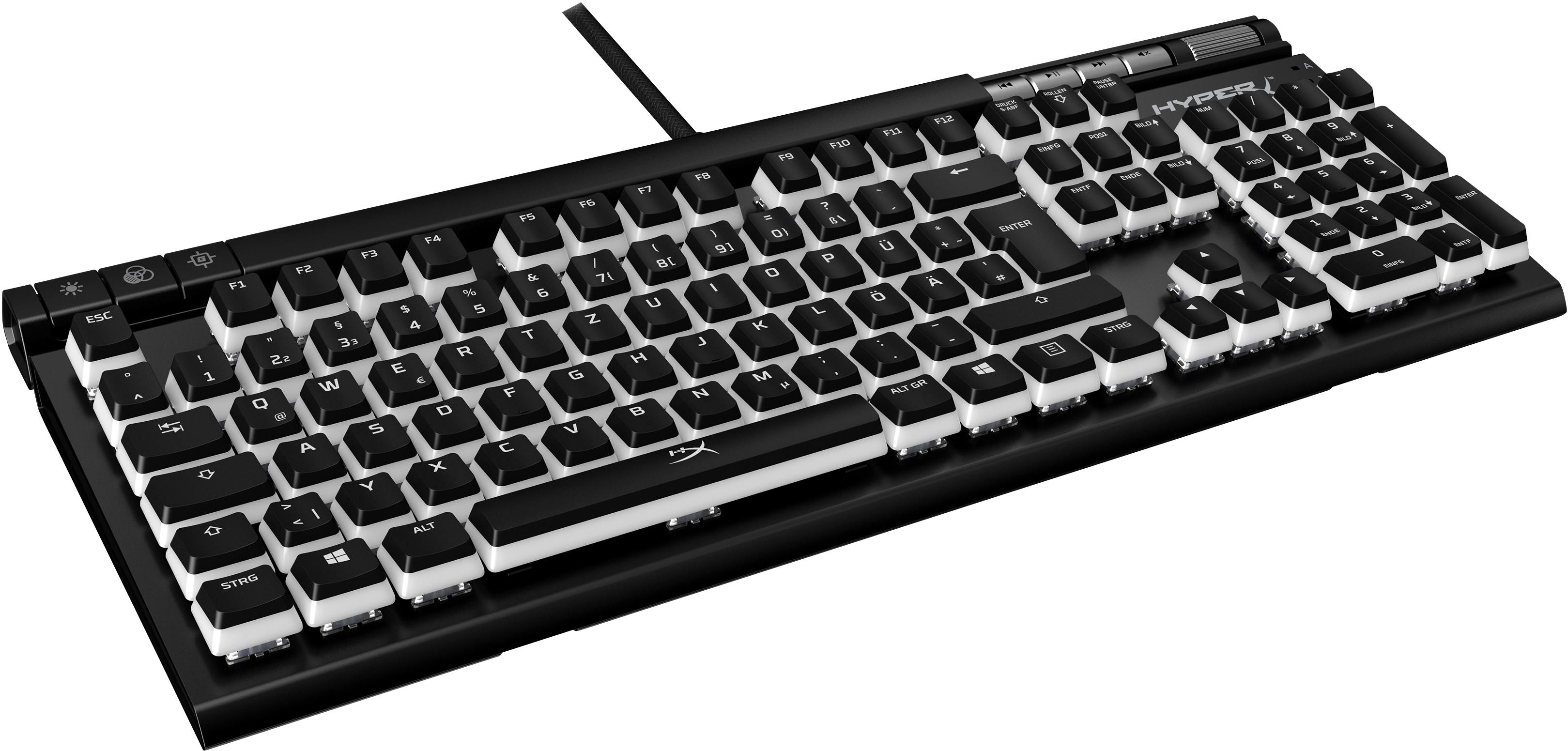 HyperX Pudding Keycaps - Full Key Set - ABS - Black (DE Layout) - Tastaturkappe - ABS - Schwarz
