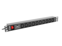 Lanberg PDU-10I-0200-IEC-BK - 1U - Horizontal - Schwarz - 10 AC-Ausgnge - C13-Koppler - Aktivitt