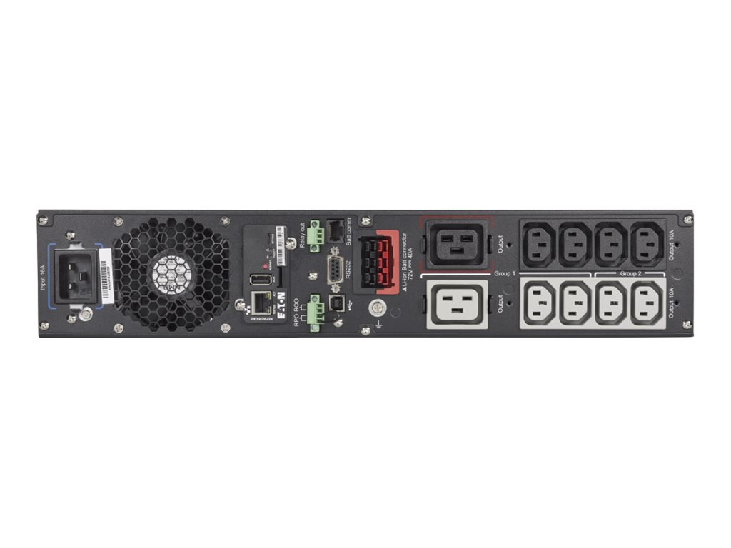 Eaton 9PX Lithium-ion - Netpack - USV (in Rack montierbar/extern) - Wechselstrom 200/208/220/230/240 V - 2400 Watt - 3000 VA - 1-phasig - RS-232, USB, Ethernet 10/100/1000 - Ausgangsanschl�sse: 10 - 2U - 48.3 cm (19)