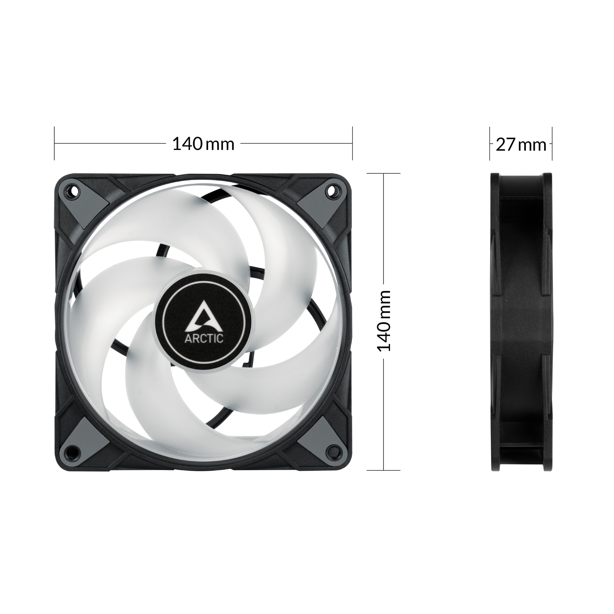 Arctic P14 PWM PST - Value Pack - Geh�usel�fter - 140 mm - Schwarz (Packung mit 3)