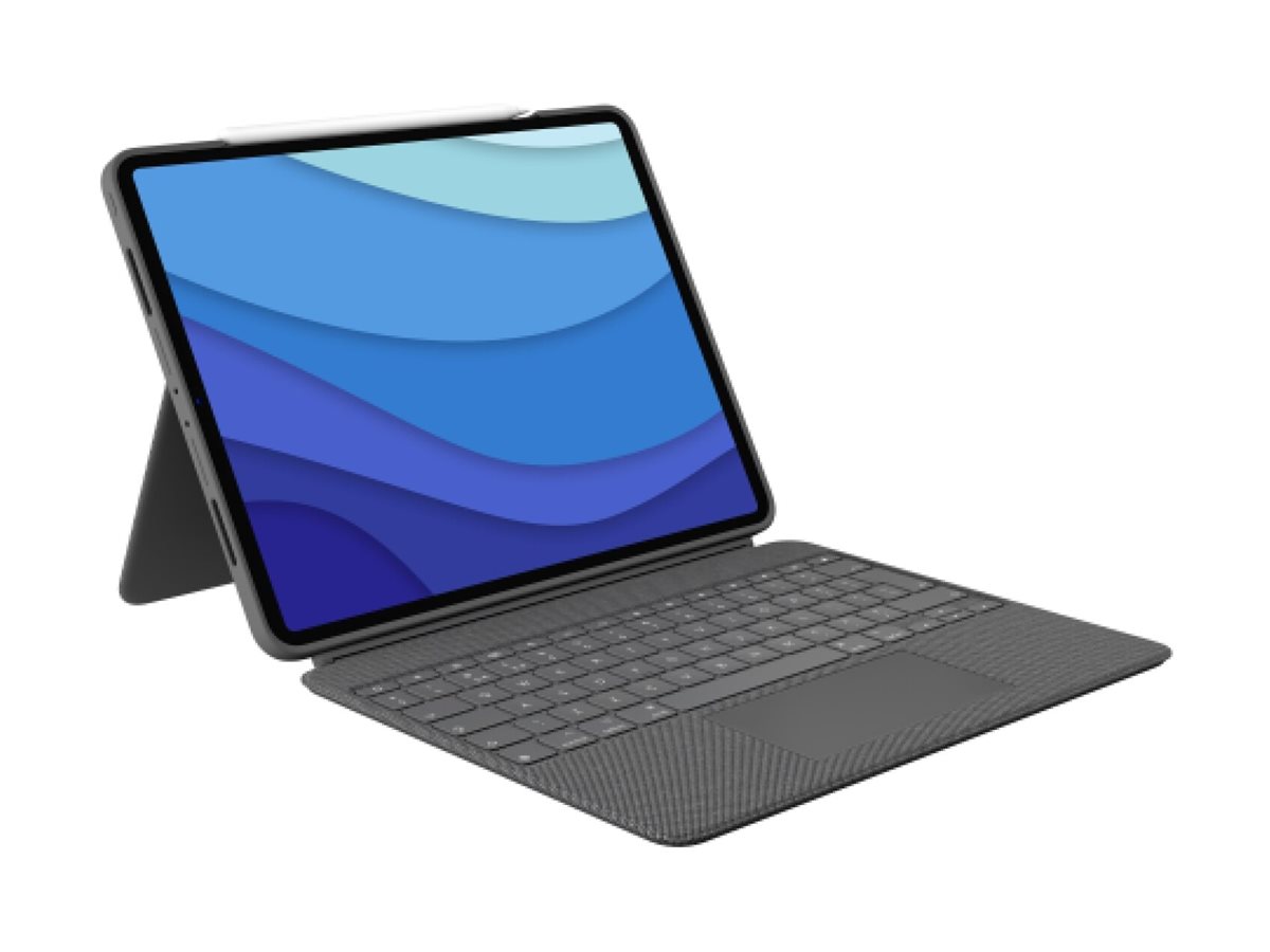 Logitech Combo Touch - Tastatur und Folioh�lle - mit Trackpad - hinterleuchtet - Apple Smart connector - AZERTY - Franz�sisch - Graphite - f�r Apple 11-inch iPad Pro (M4)