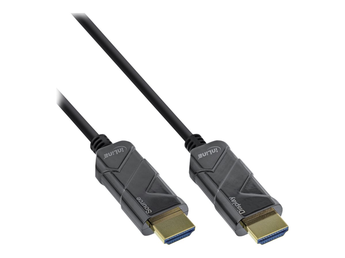 InLine Ultra High Speed - HDMI-Kabel - HDMI mnnlich zu HDMI mnnlich - 20 m - Glasfaser - Schwarz - Active Optical Cable (AOC)