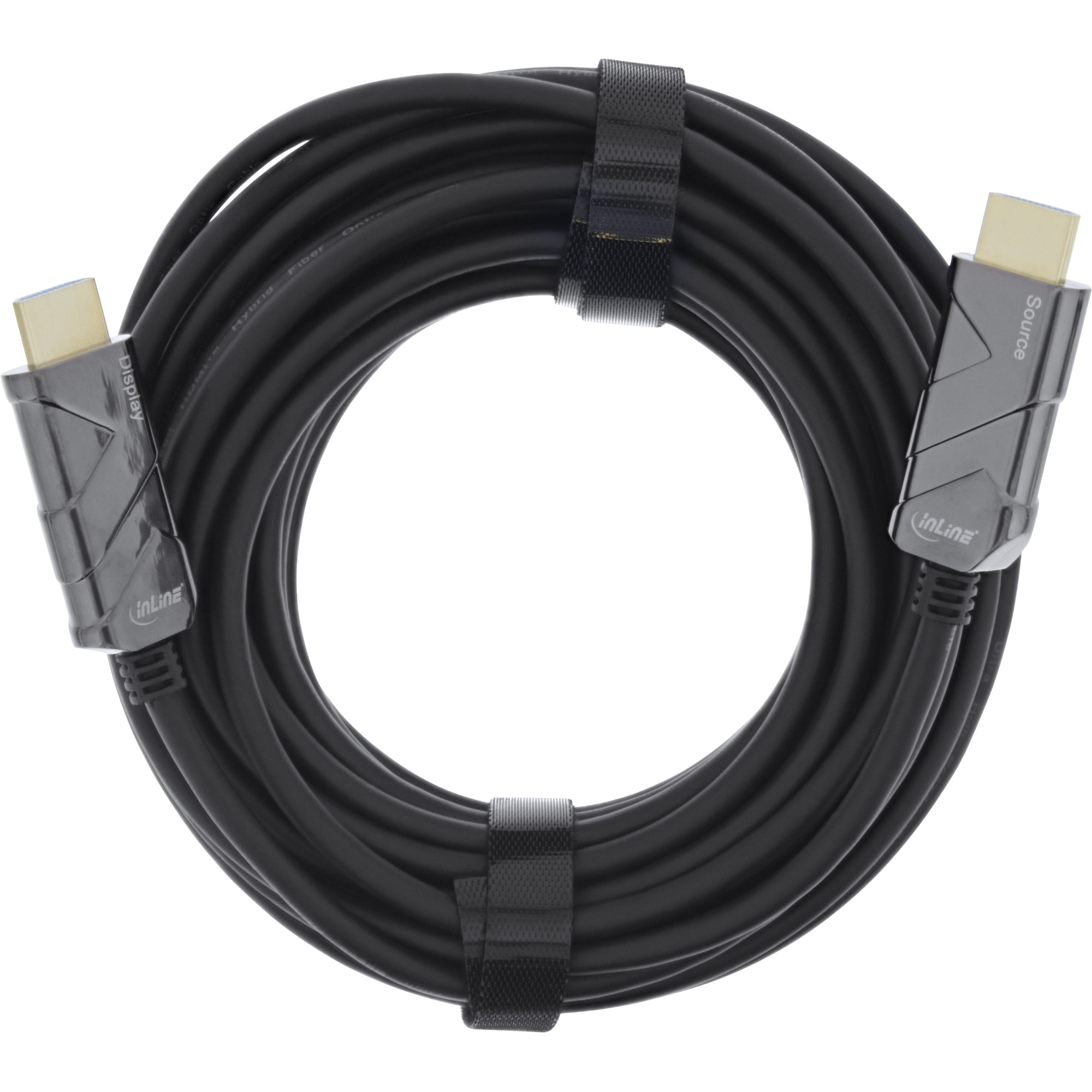 InLine Ultra High Speed - HDMI-Kabel - HDMI mnnlich zu HDMI mnnlich - 20 m - Glasfaser - Schwarz - Active Optical Cable (AOC)