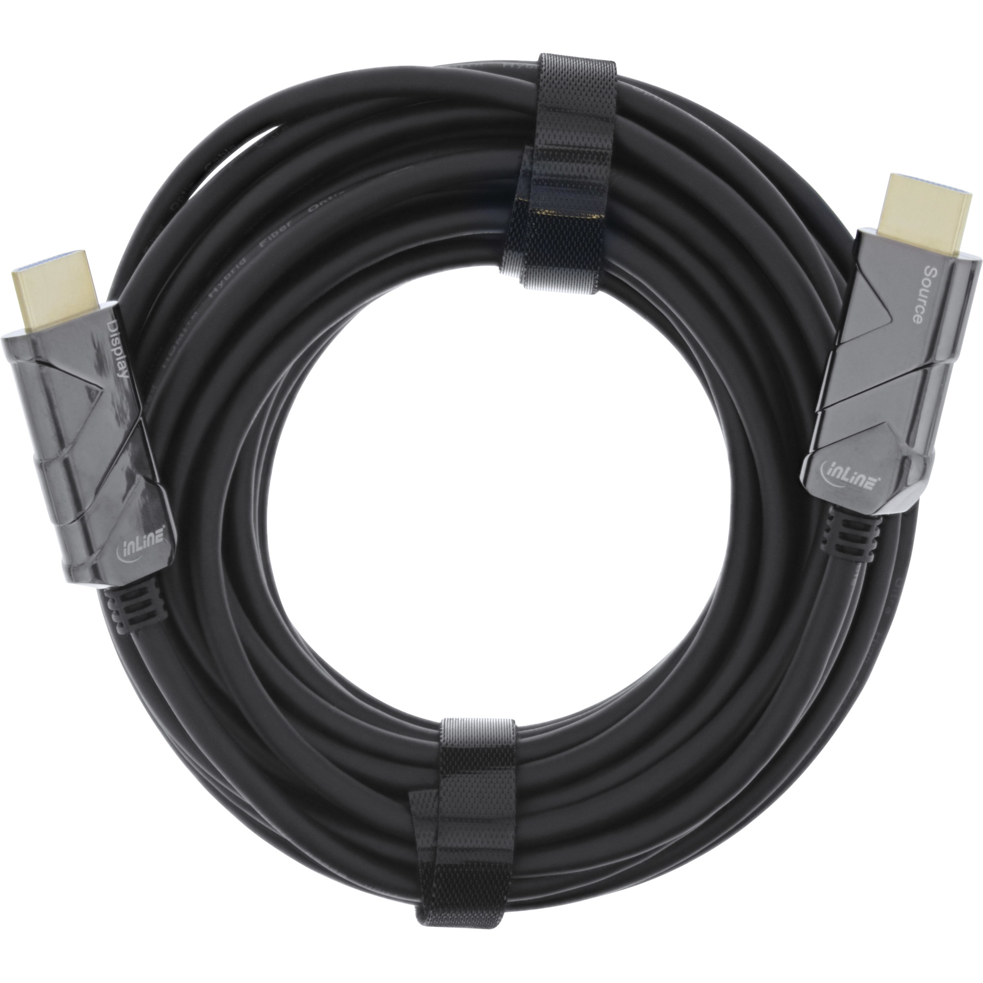 InLine Ultra High Speed - HDMI-Kabel - HDMI mnnlich zu HDMI mnnlich - 20 m - Glasfaser - Schwarz - Active Optical Cable (AOC)