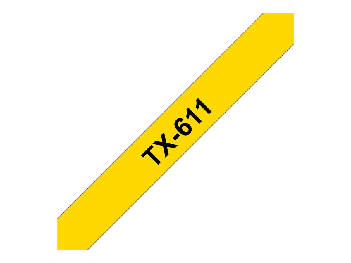 Brother Gloss Laminated Labelling Tape - 6mm, Black/Yellow label-making tape TX