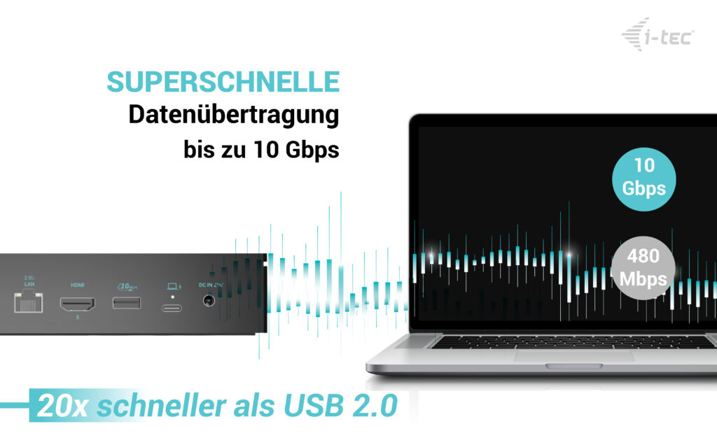 i-tec Universal 5x 4K/60Hz Display Docking Station + Power Delivery 100W