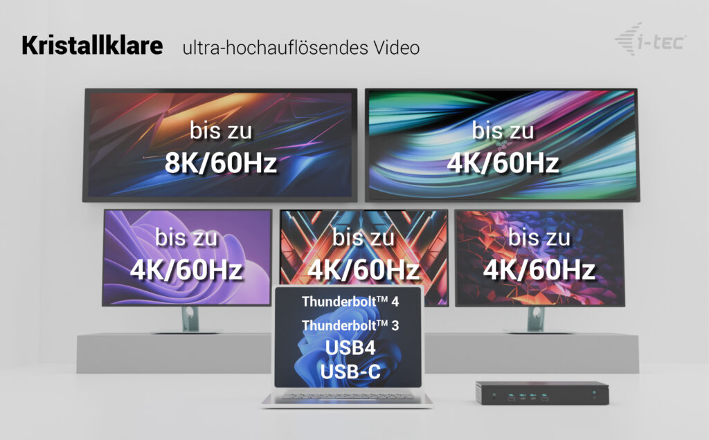 i-tec Universal 5x 4K/60Hz Display Docking Station + Power Delivery 100W