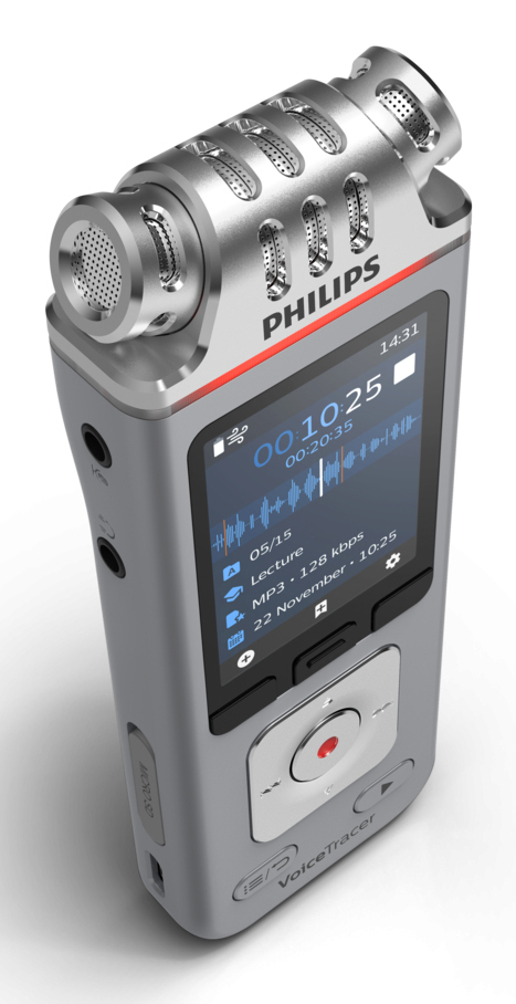 Philips DVT4115 Digital Voice Tracer Flash card Chrome, Silver