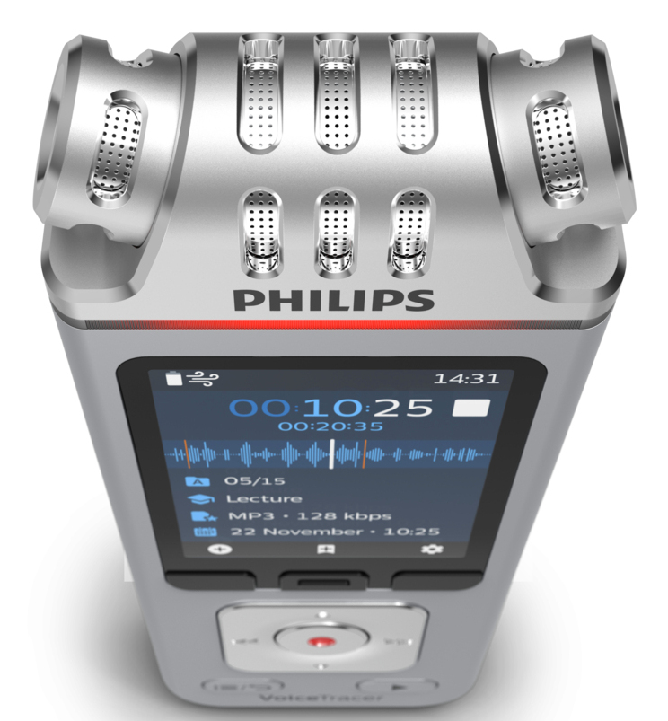 Philips DVT4115 Digital Voice Tracer Flash card Chrome, Silver