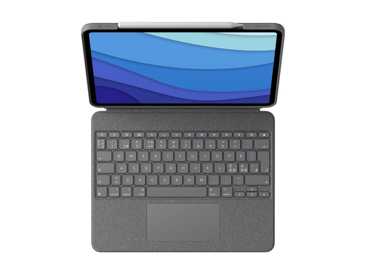 Logitech Combo Touch - Tastatur und Folioh�lle - mit Trackpad - hinterleuchtet - Apple Smart connector - QWERTY - Nordisch (D�nisch/Finnisch/Norwegisch/Schwedisch)