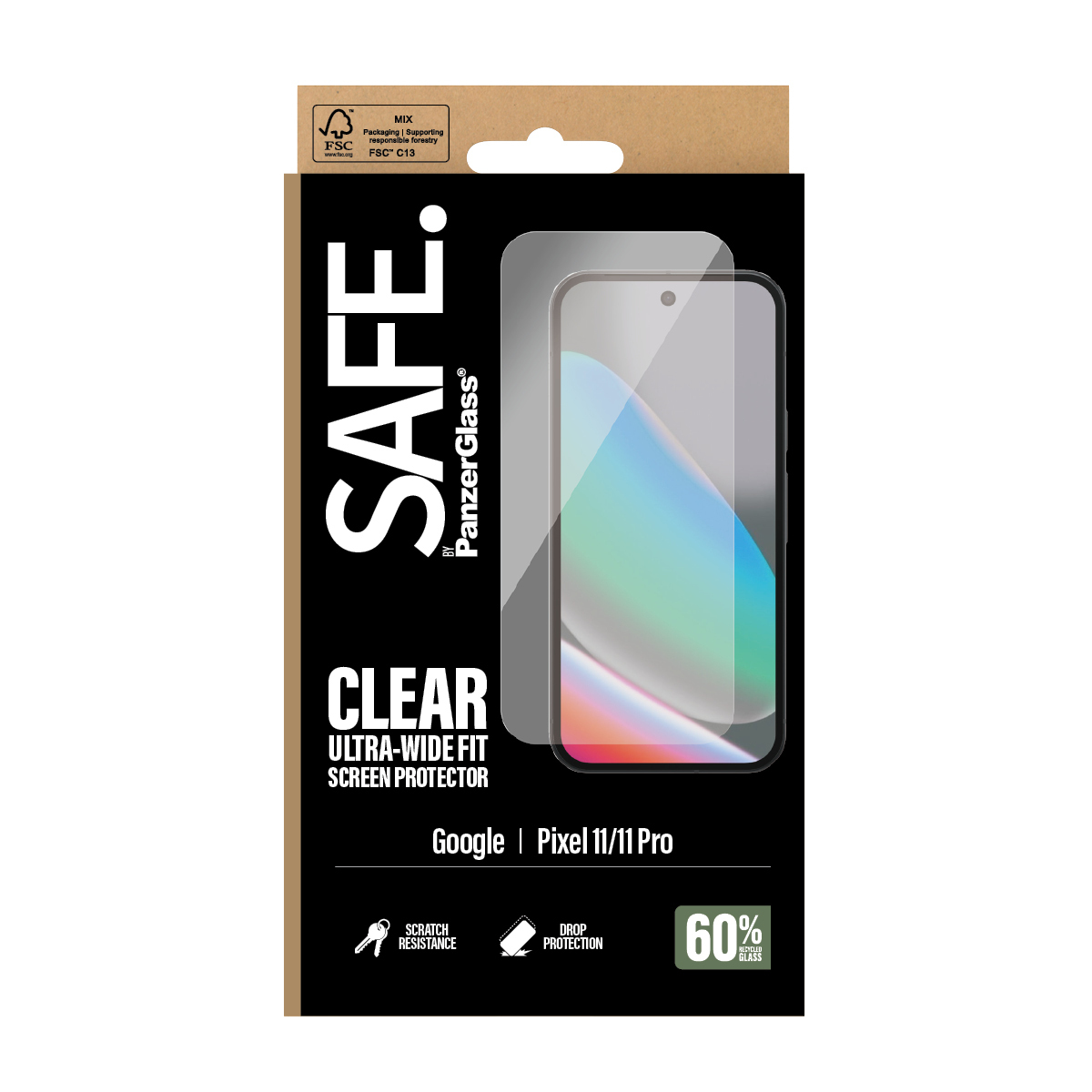 PanzerGlass SAFE. by � Screen Protector Google Pixel 11 | 11 Pro | Ultra-Wide Fit Pellicola proteggischermo trasparente 1 pz