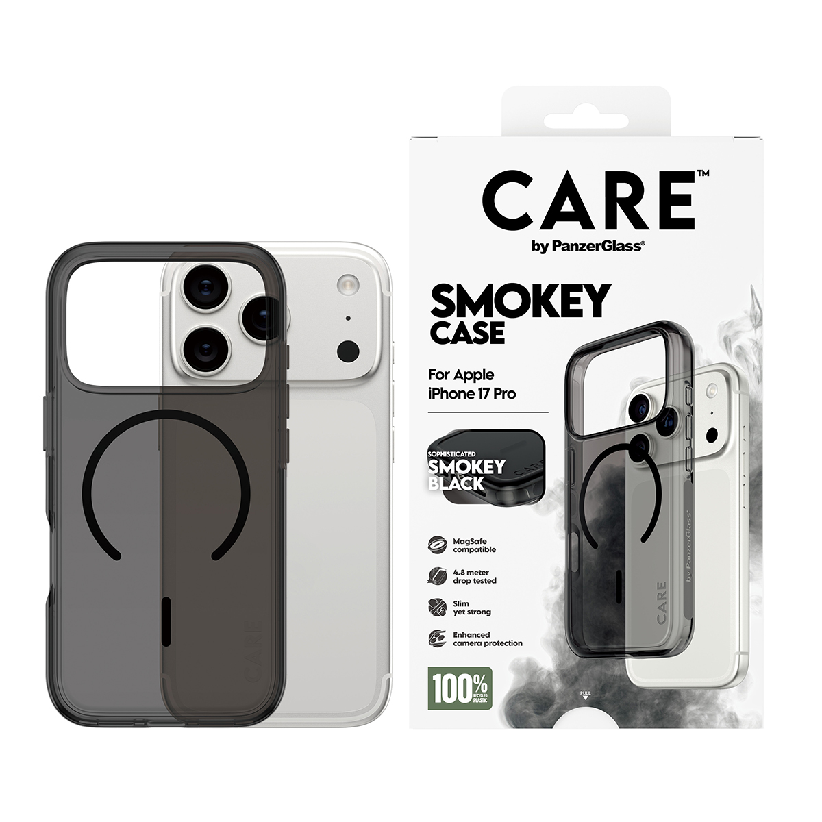 PanzerGlass CARE by � Flagship Case Urban Explorer Smokey w. Black MagSafe iPhone 17 Pro coque de protection pour t�l�phones portables Housse Noir