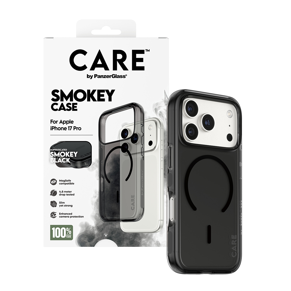 PanzerGlass CARE by � Flagship Case Urban Explorer Smokey w. Black MagSafe iPhone 17 Pro coque de protection pour t�l�phones portables Housse Noir