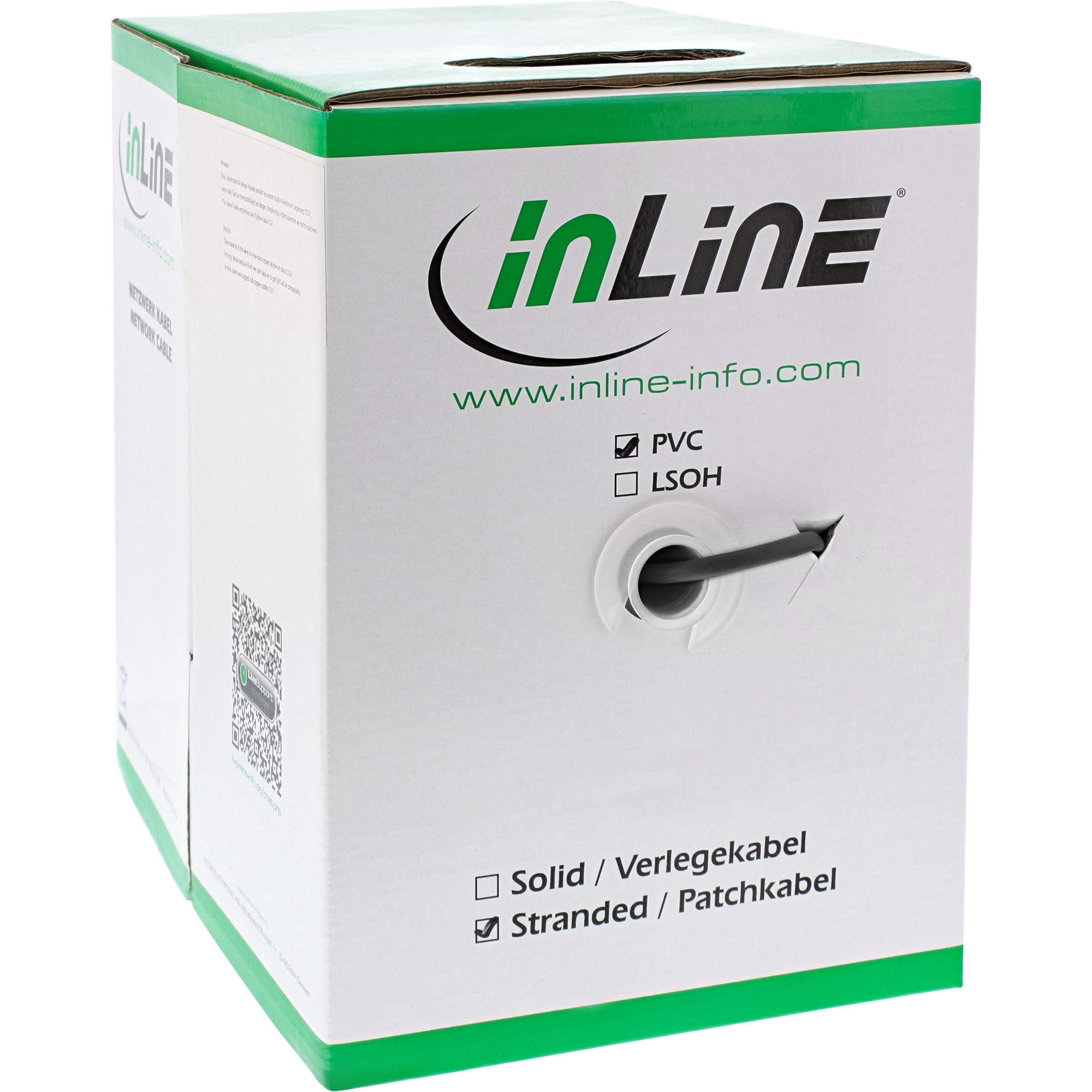 InLine Patch Cable SF/UTP Cat.5e AWG26 CCA PVC black 100m