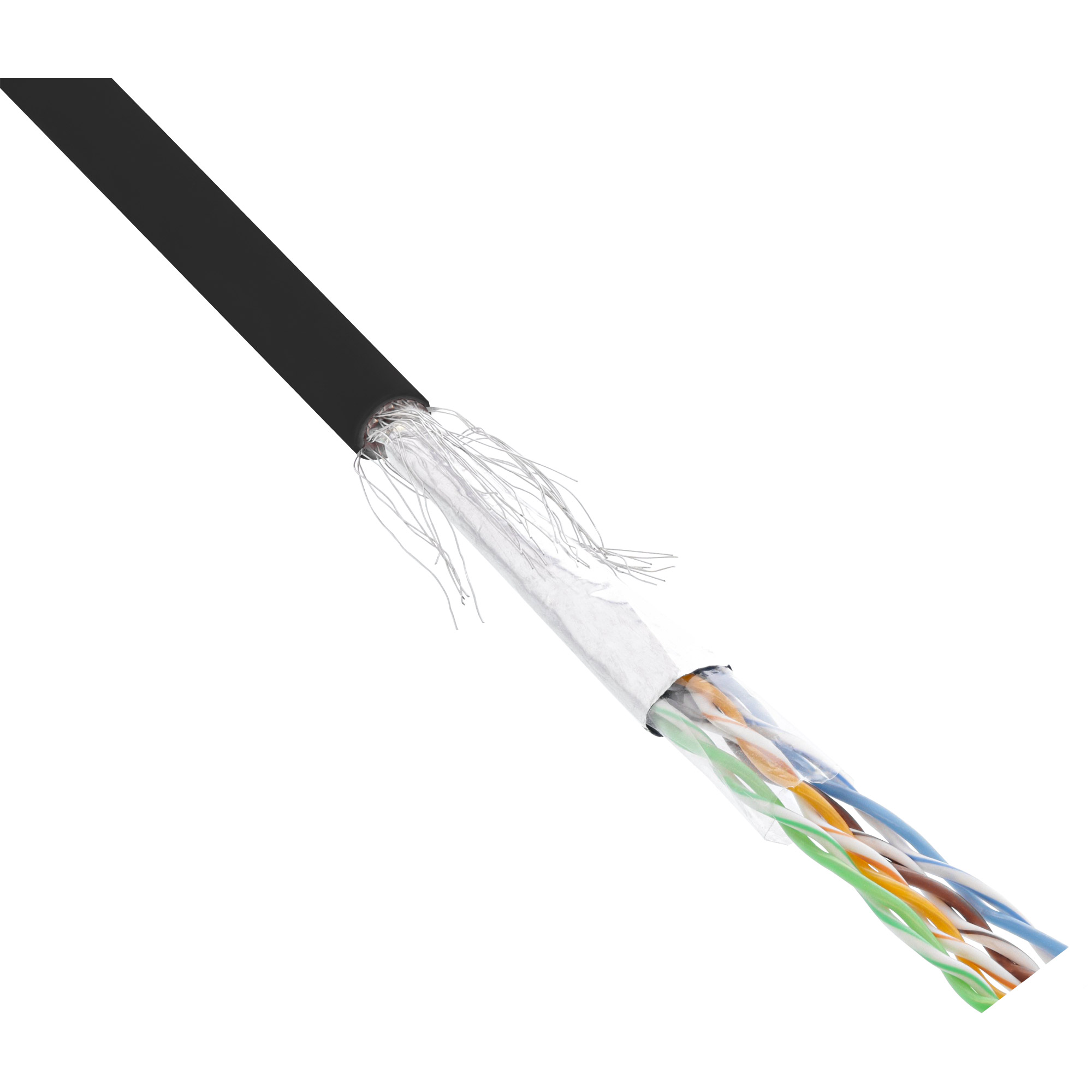 InLine Patch Cable SF/UTP Cat.5e AWG26 CCA PVC black 100m