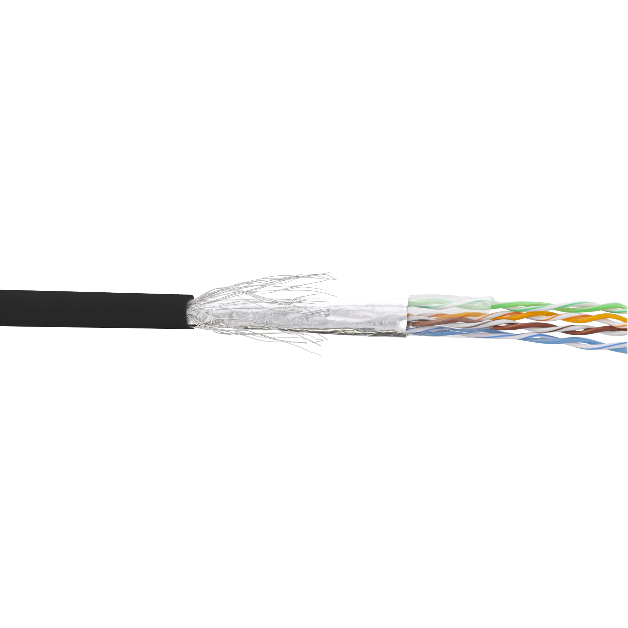 InLine Patch Cable SF/UTP Cat.5e AWG26 CCA PVC black 100m