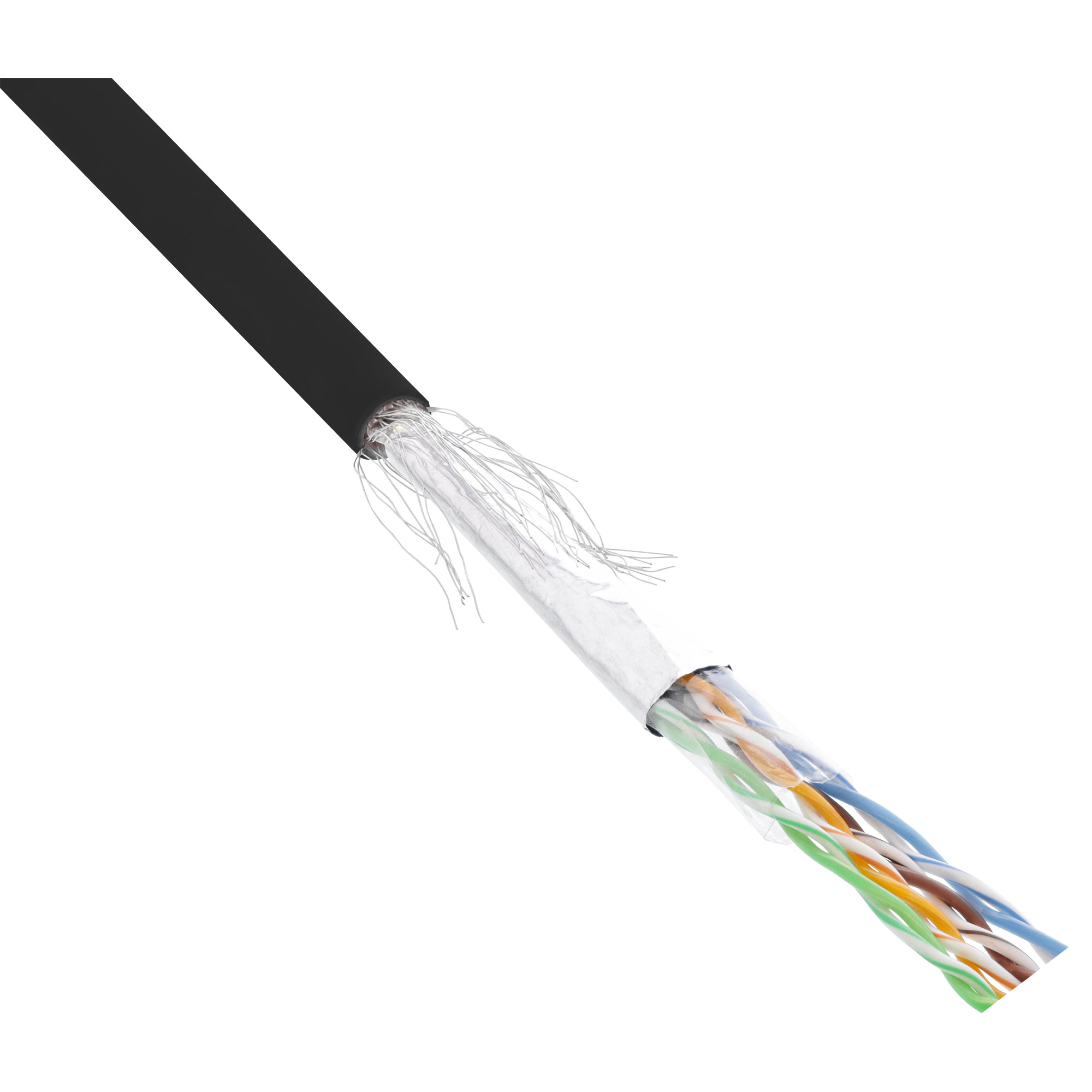 InLine Patch Cable SF/UTP Cat.5e AWG26 CCA PVC black 100m
