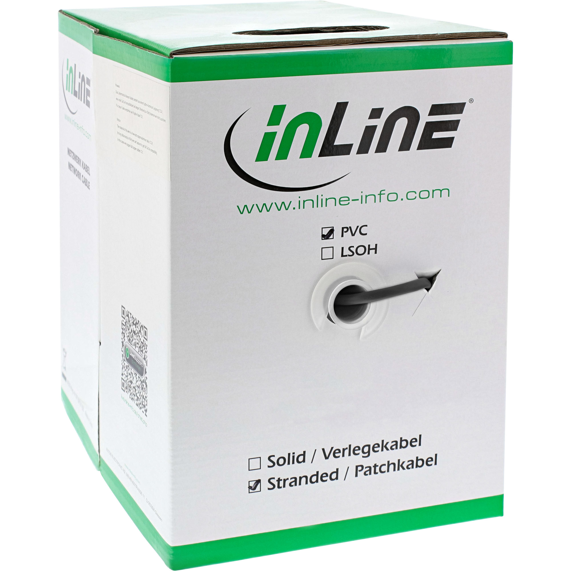InLine Patch Cable SF/UTP Cat.5e AWG26 CCA PVC black 100m