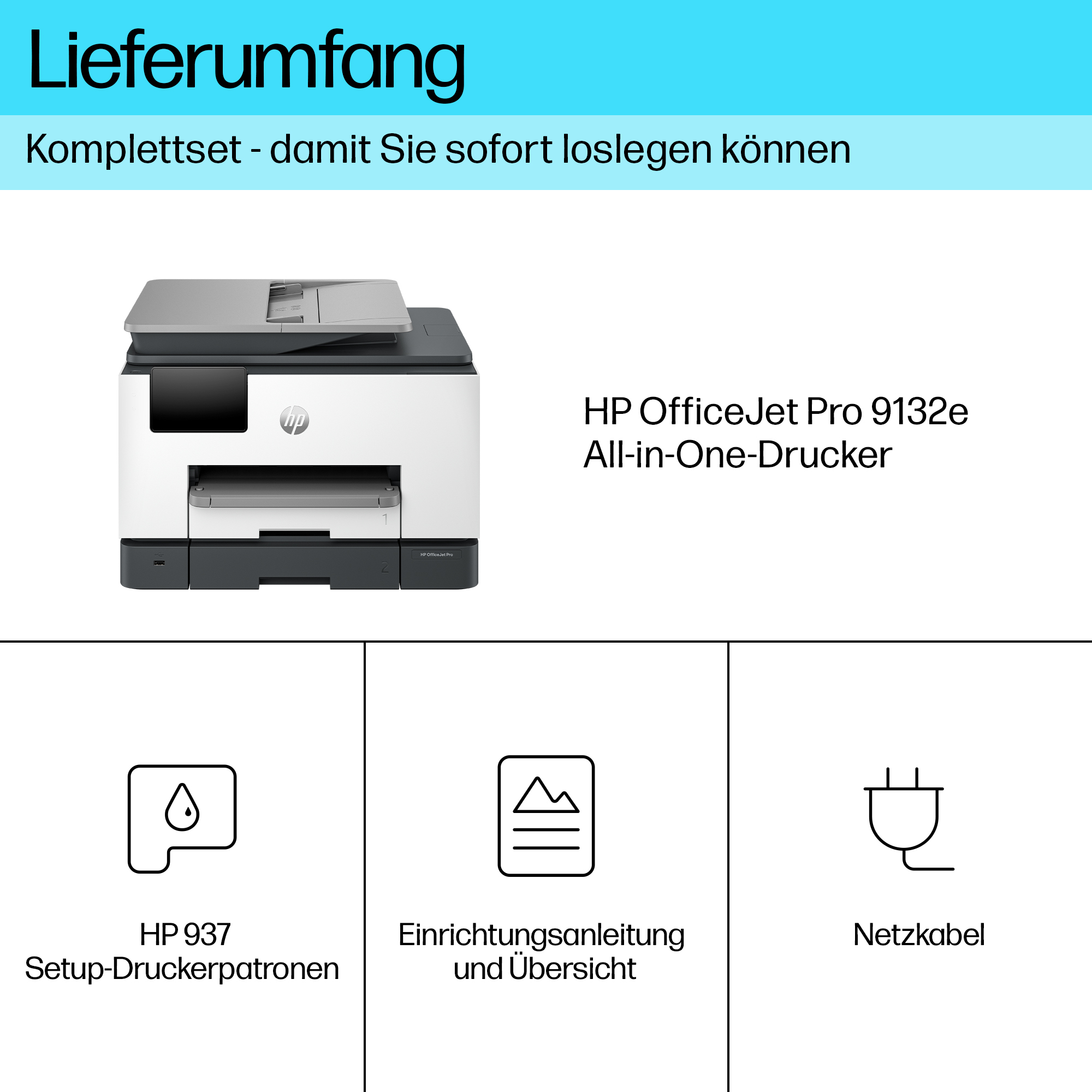 HP OfficeJet Pro Par 9132e Sans fil All-in-One Couleur Imprimante, Instant Ink; Impression recto-verso