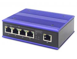 Digitus Switch PoE Fast Ethernet industriale a 4 porte + 1 porta uplink