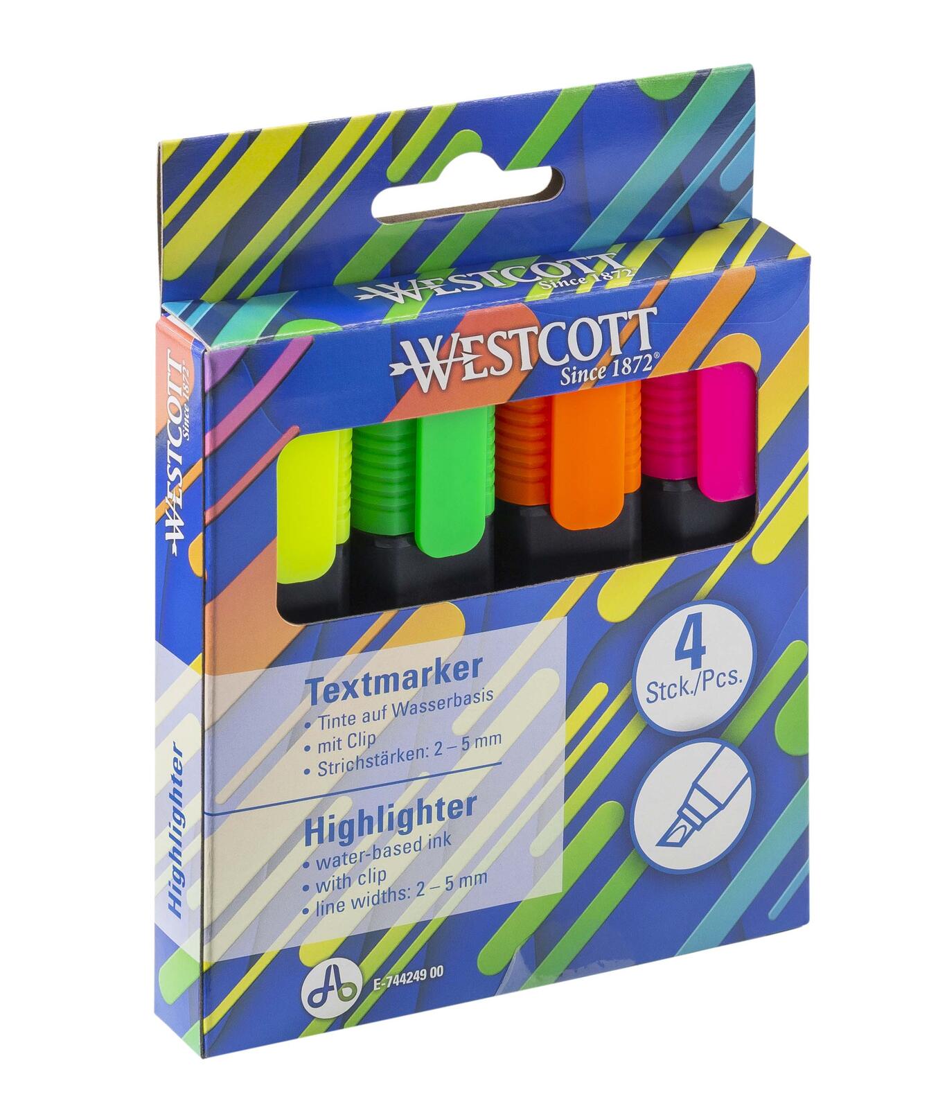 Westcott Textmarker farbsortiert 4 St.