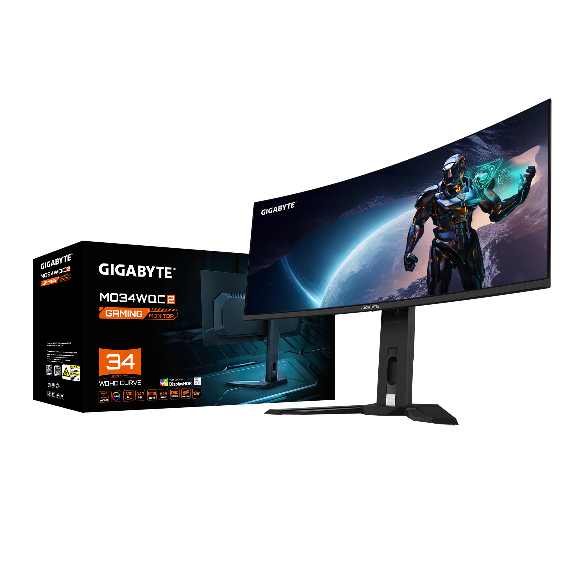 Gigabyte MO34WQC2 - OLED-Monitor - gebogen - 86.4 cm (34)