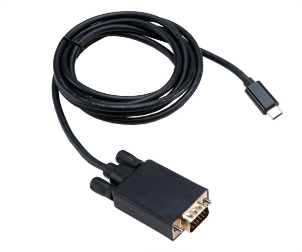 Akasa AK-CBCA17-18BK cambiador de g�nero para cable USB Type-C VGA Negro