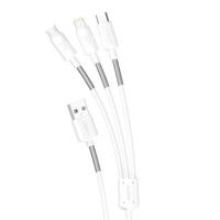 Dudao L8s upgrade USB-A to Lightning/USB Micro/USB-C 3-in-1 cable white - Kabel - Digital/Daten