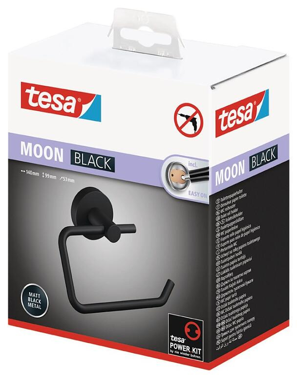 tesa® MOON BLACK Porte Rouleau Papier Toilette, …