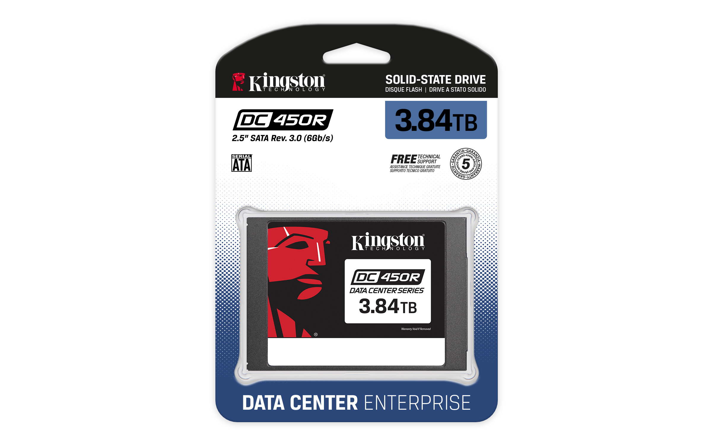 Kingston Data Center DC450R - SSD - verschlsselt - 3.84 TB - intern - 2.5 (6.4 cm)