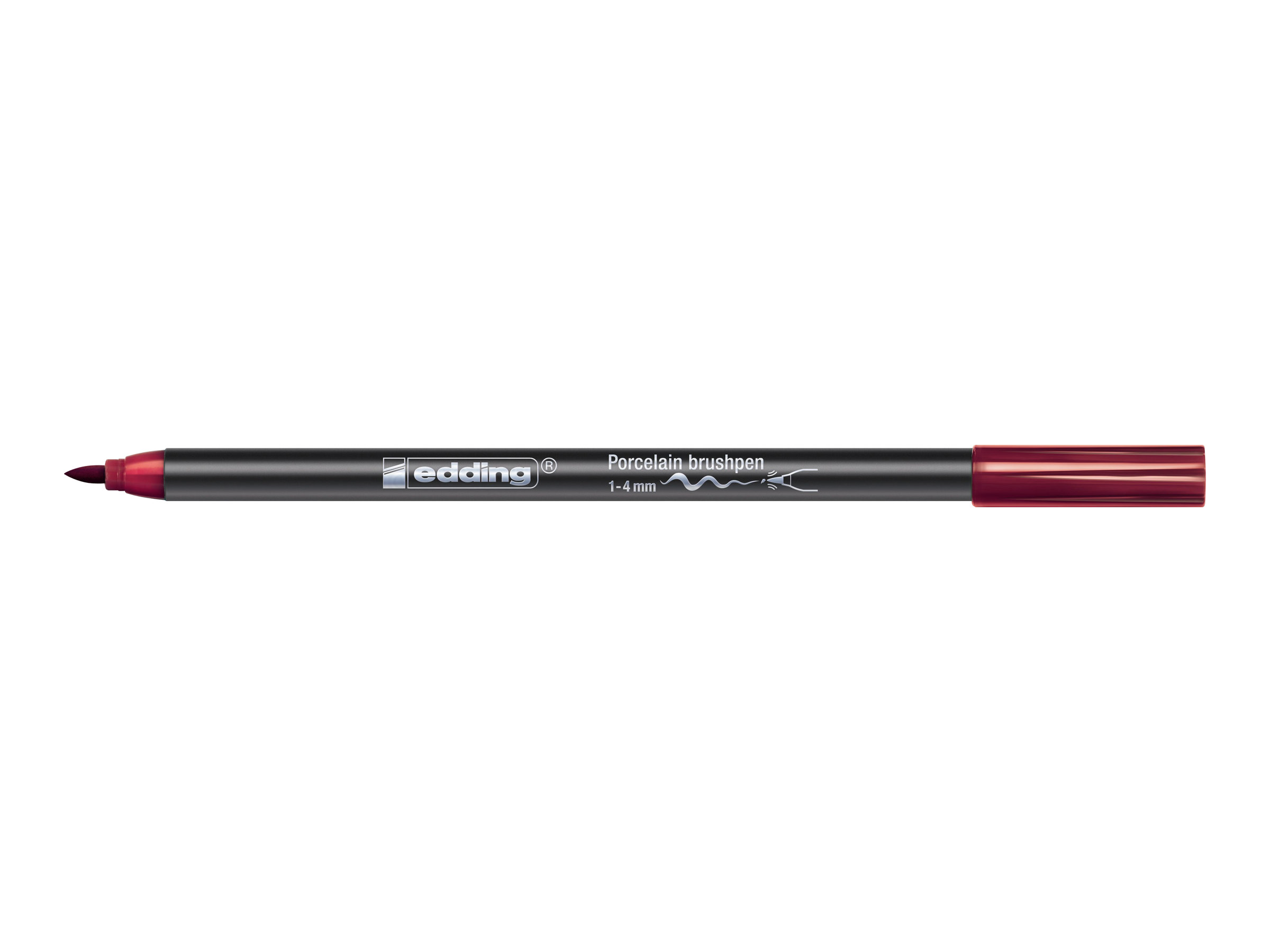 EDDING 4200 porcelain - Pinselstift - f�r Glas, Keramik, Porzellan - Rot, Orange, braun, rosa, Karminrot, Crimson Lake - Wasserbasierte Pigmenttinte - 1-4 mm (Packung mit 6)