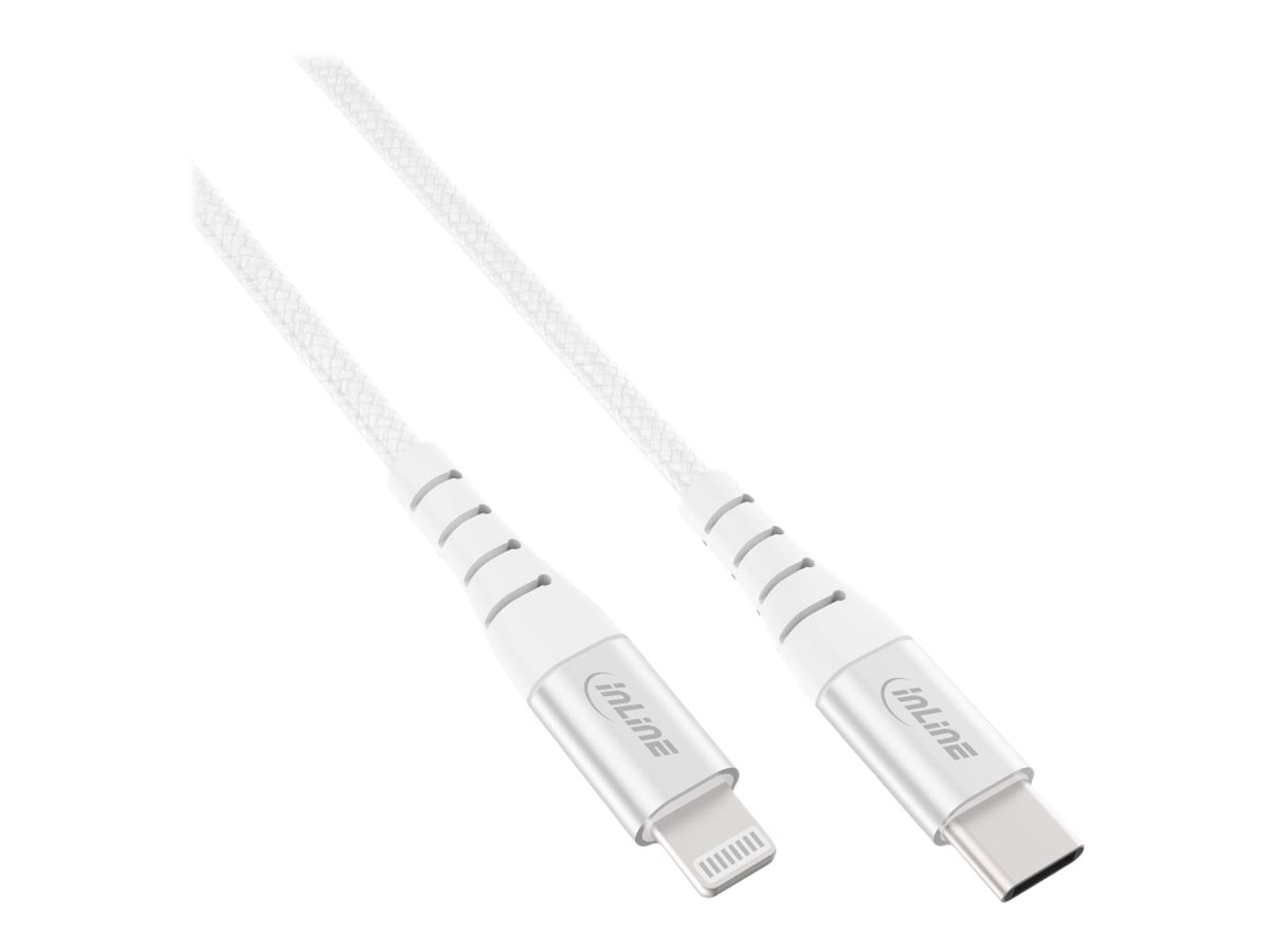 InLine USB-C Lightning cable, for iPad, iPhone, iPod, silver/aluminium, 2m