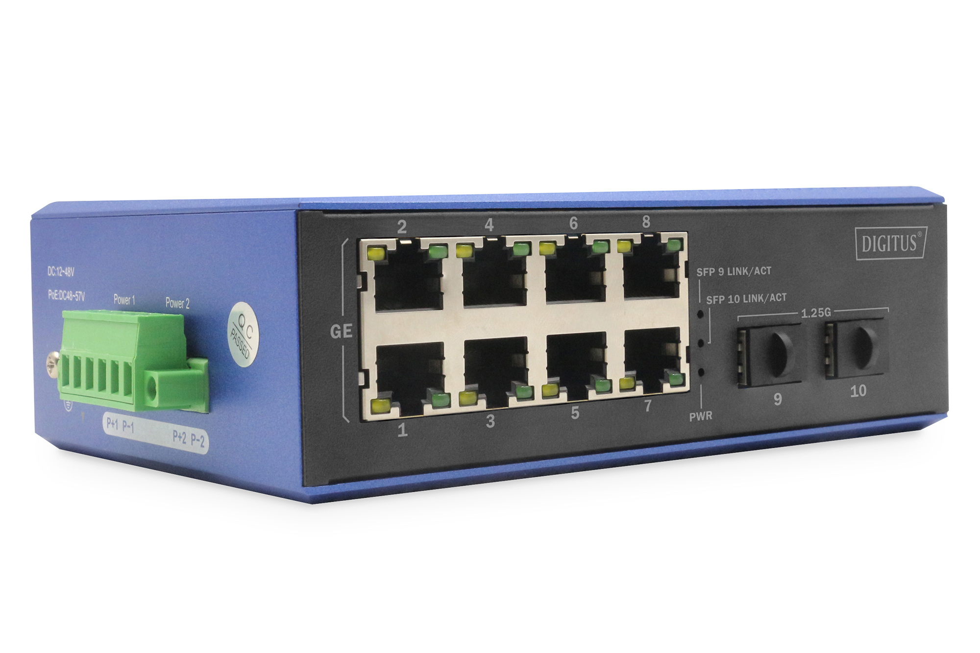 Digitus Switch Gigabit Ethernet industriale a 8+2 porte