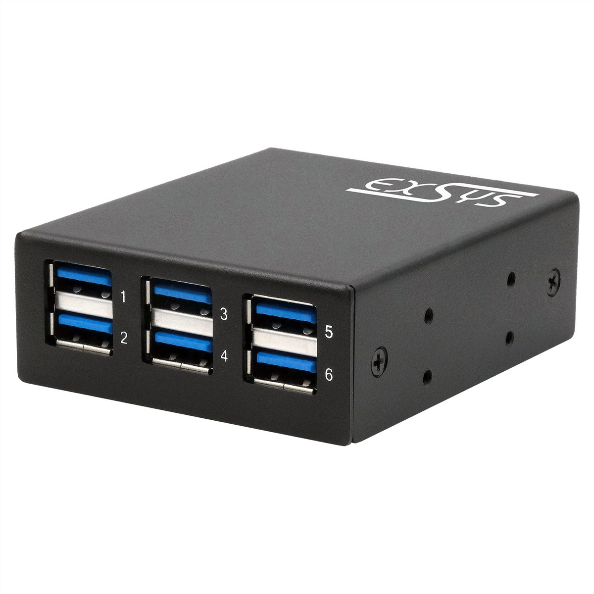 Exsys USB 3.2 Gen 1 Hub m.15kV ESD DIN-Rail Montage - 6-Port