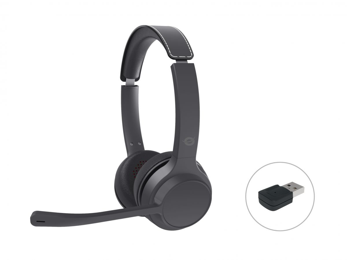 Conceptronic Headset Wireless Bluetooth mit Ladest.+ Ada. sw