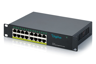 Digitus 10 Gigabit 16-Port Unmanaged PoE+ Switch (120W)
