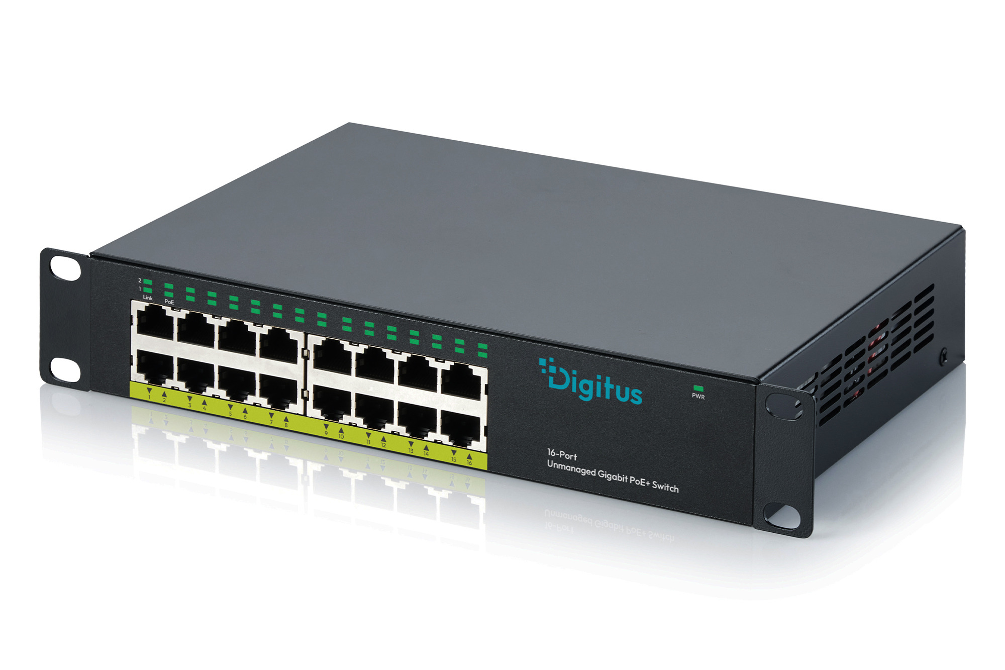 Digitus 10 Gigabit 16-Port Unmanaged PoE+ Switch (120W)