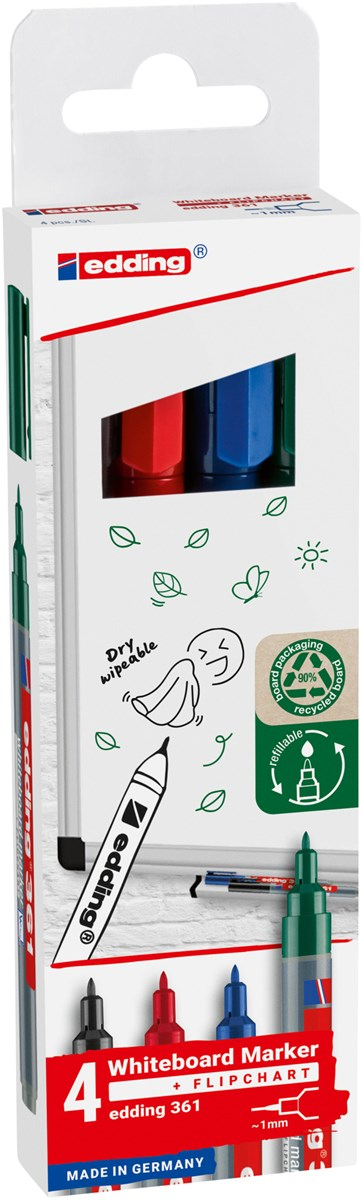 EDDING 361 Whiteboard-Marker farbsortiert 1.0 mm 4 St.