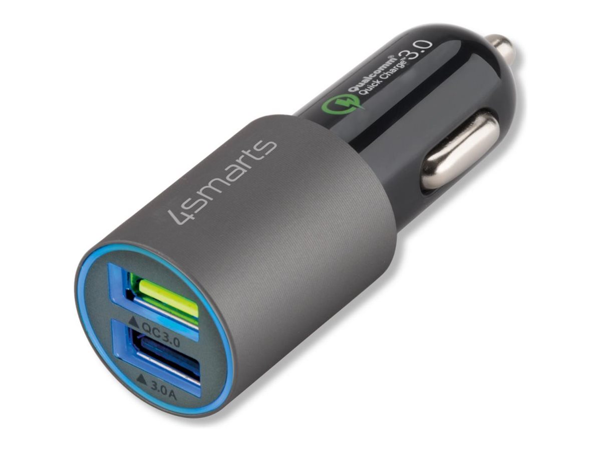 4smarts Auto-Netzteil - 30 Watt - 6 A - QC 3.0 - 2 Ausgabeanschlussstellen (USB)