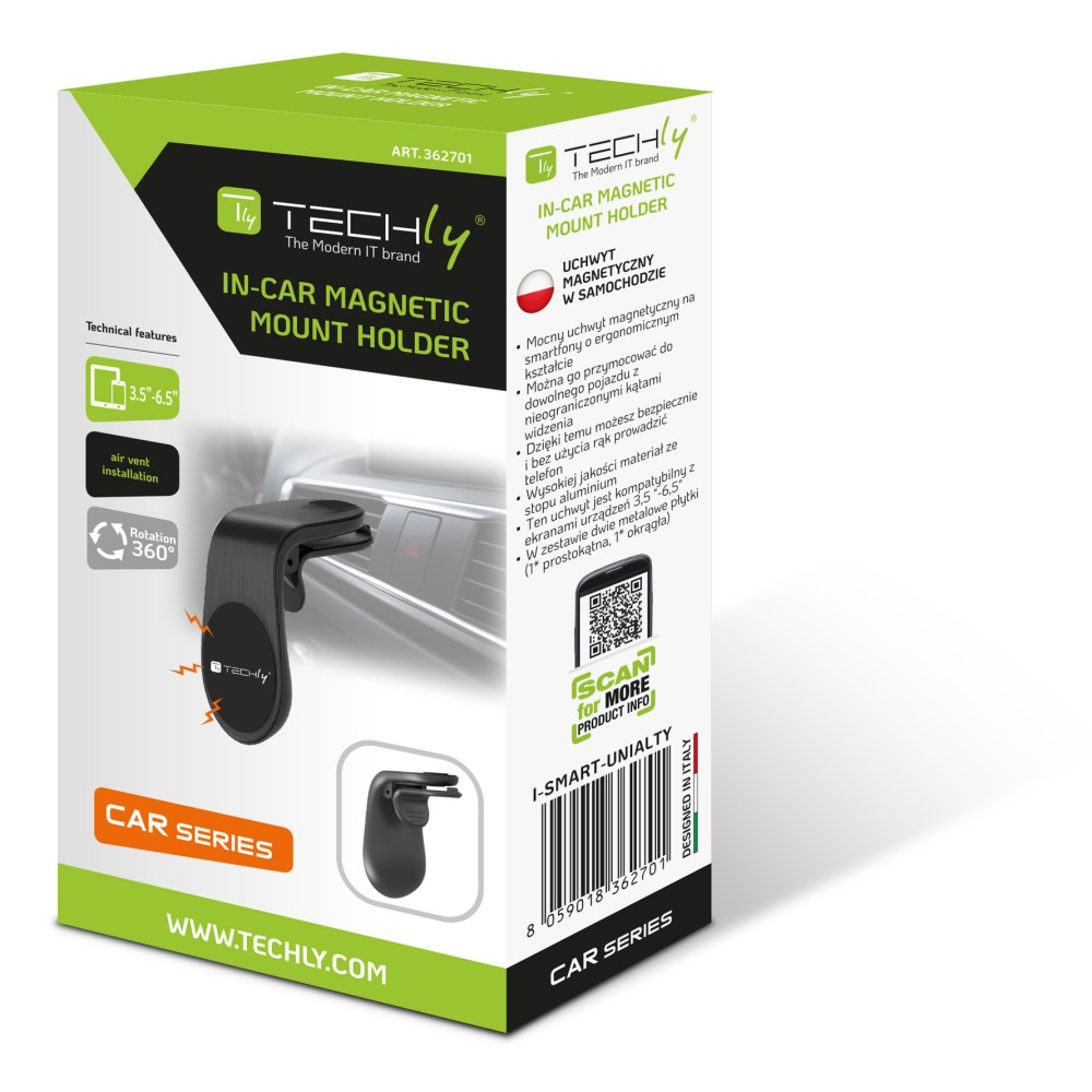 Techly I-SMART-UNIALTY supporto per personal communication Supporto passivo Telefono cellulare/smartphone Nero