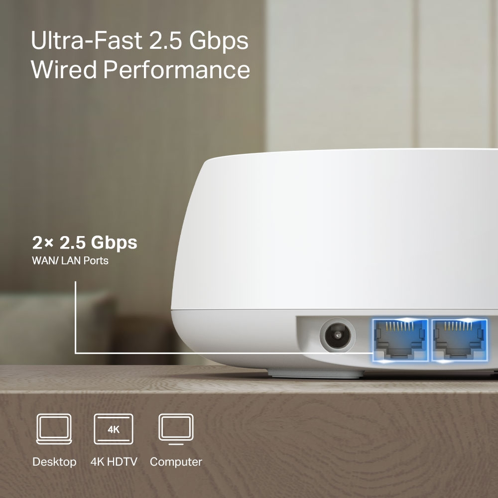 TP-Link DECO BE25(1-PACK) sistema Wi-Fi Mesh (Wi-Fi en malla) Doble banda (2,4 GHz / 5 GHz) Wi-Fi 7 (802.11be) Blanco 2 Interno