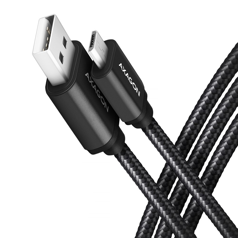 AXAGON BUMM-AM15AB - 1,5 m - Micro-USB B - USB A - USB 2.0 - 480 Mbit/s - Schwarz