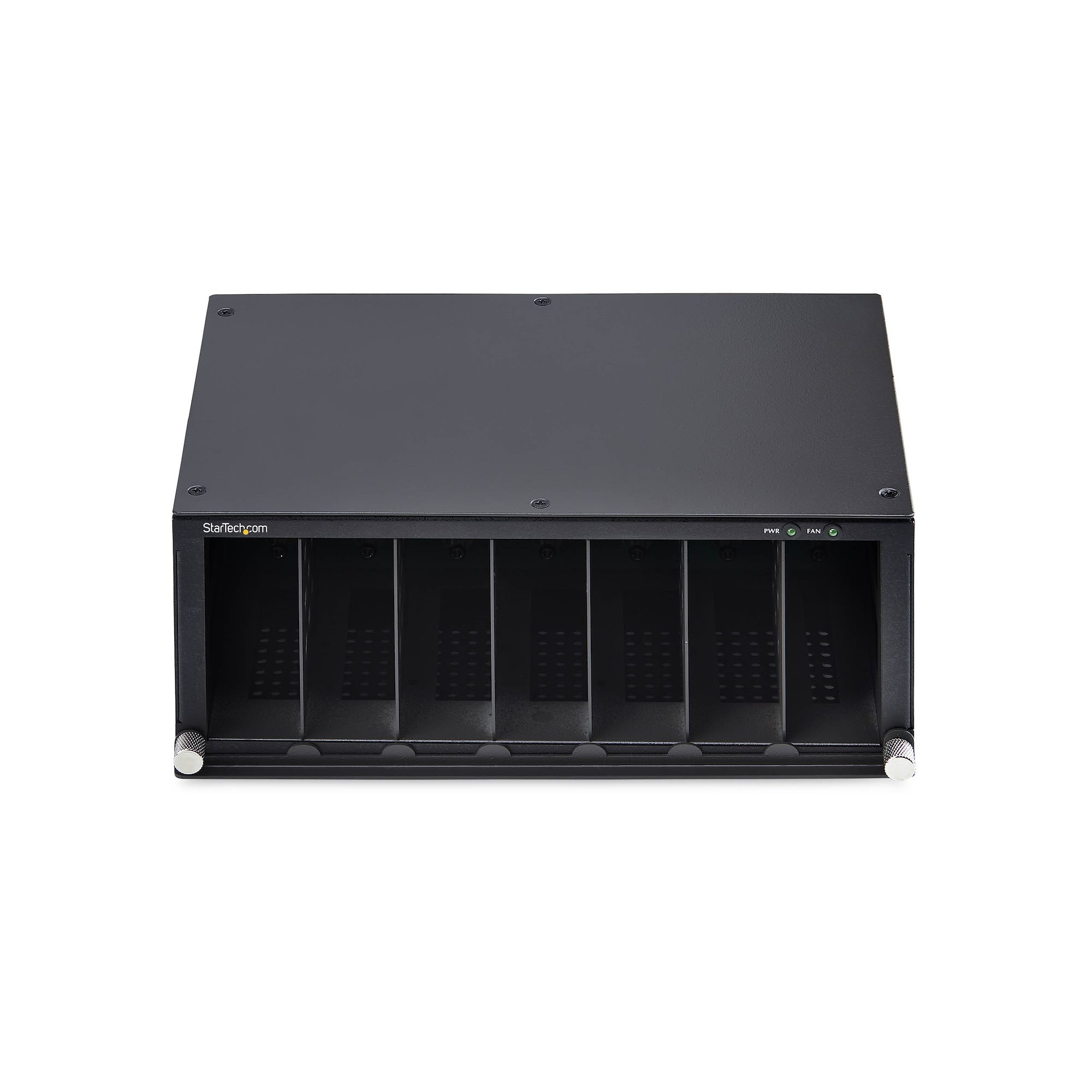 StarTech.com Caja de 7 Ranuras para Conversores de Medios Serie MCM para Rack de 10 - Chasis para Conversores de Medios - sin Gestionar - Aislamiento de Corriente - Ventilaci�n Activa - TAA