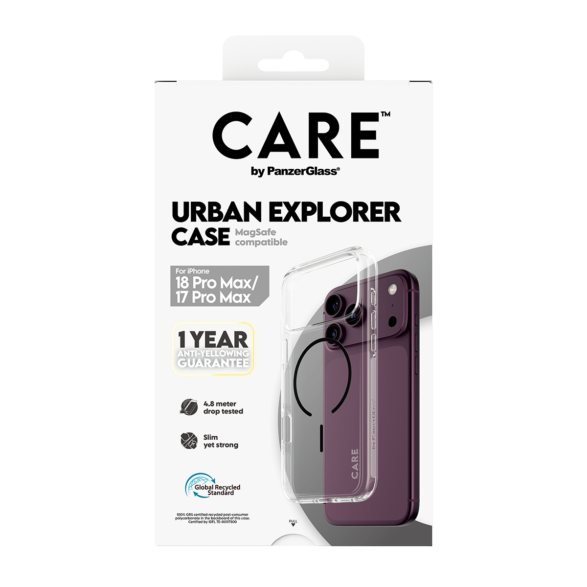 PanzerGlass CARE by � Urban Explorer Case Transparent w. Black MagSafe iPhone 2026 Pro Max | 17 Pro Max coque de protection pour t�l�phones portables Housse