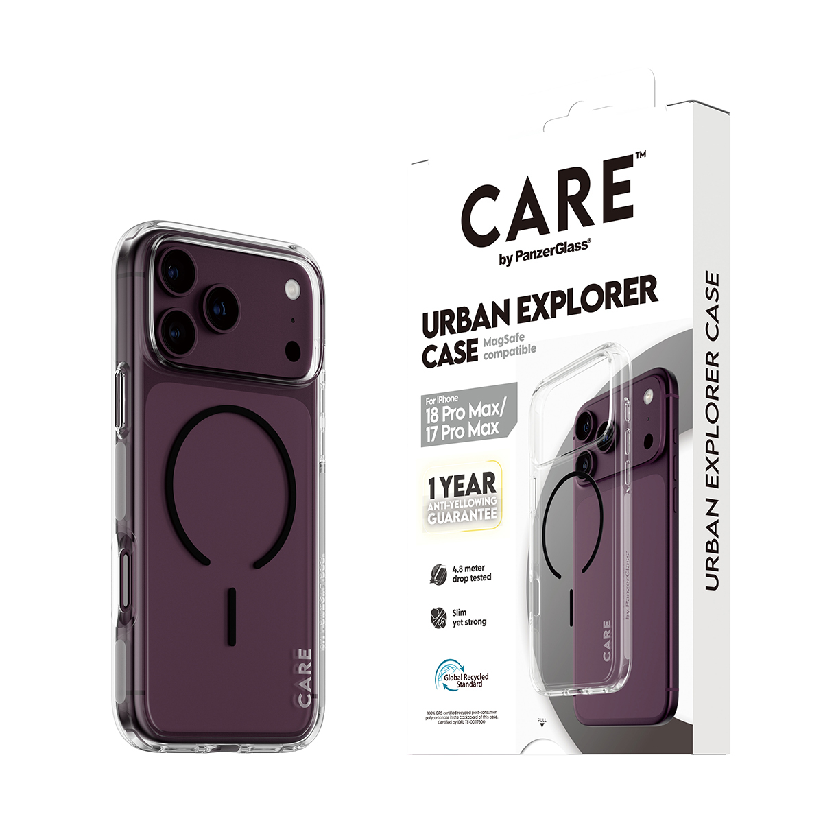 PanzerGlass CARE by � Urban Explorer Case Transparent w. Black MagSafe iPhone 2026 Pro Max | 17 Pro Max coque de protection pour t�l�phones portables Housse