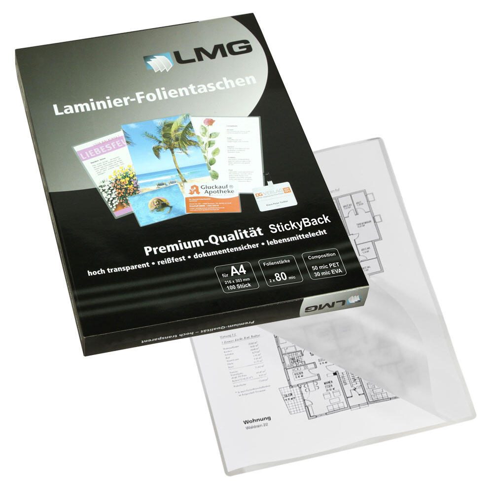 LMG Signaltechnologie 100 LMG Laminierfolien glnzend fr A4