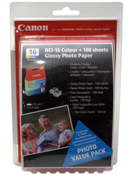 Canon BCI-16 + GlossyPaper A6 100sheets cartucho de tinta Original