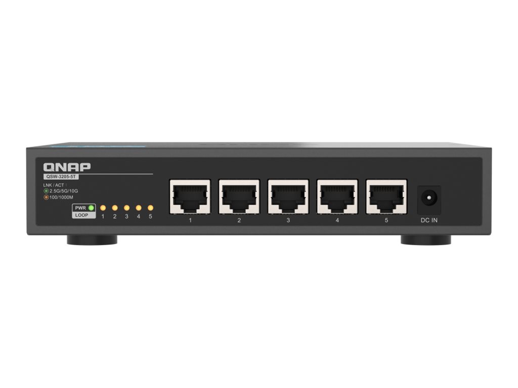 QNAP QSW-3205-5T switch No administrado 10G Ethernet (100/1000/10000) Escritorio Negro