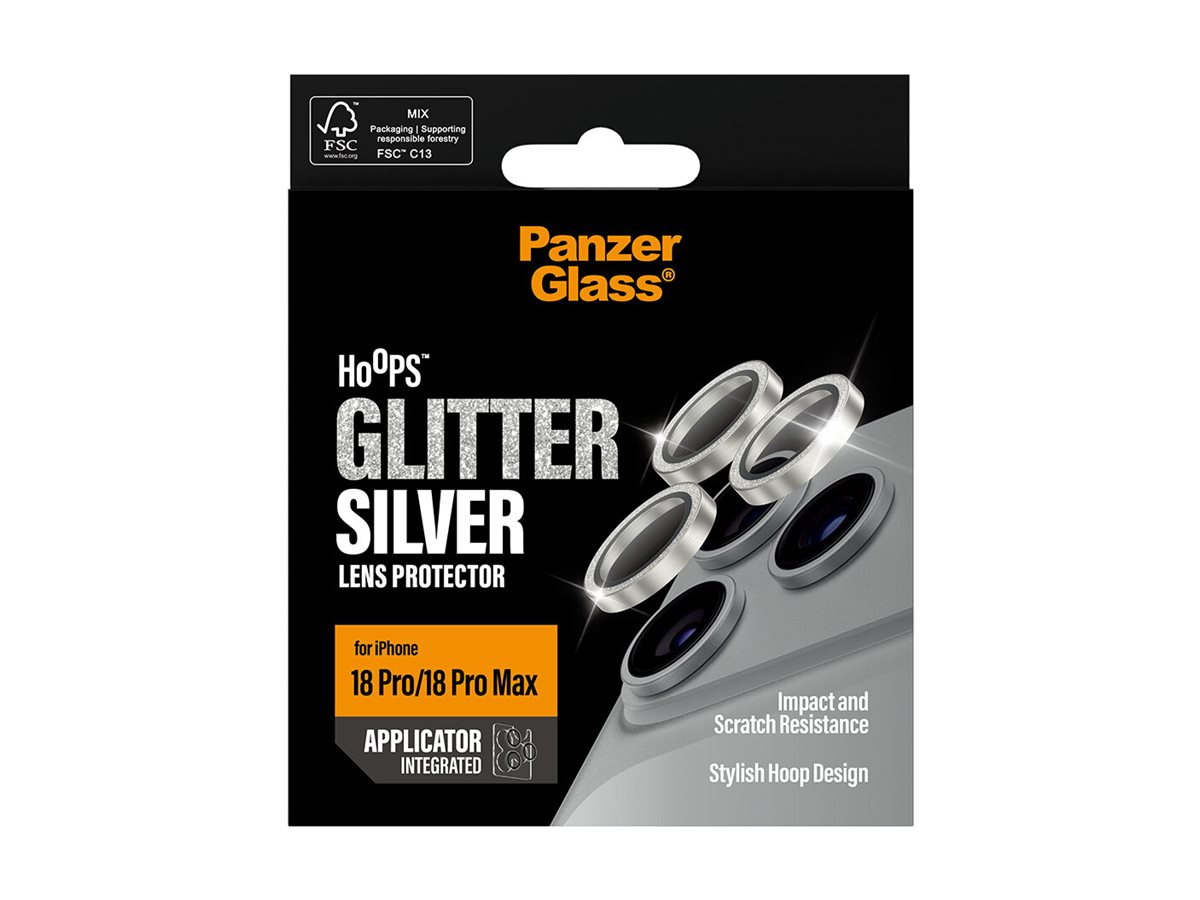 PanzerGlass � Hoops� Camera Lens Protector Glitter Silver iPhone 18 Pro | 18 Pro Max Protector de pantalla 1 pieza(s)
