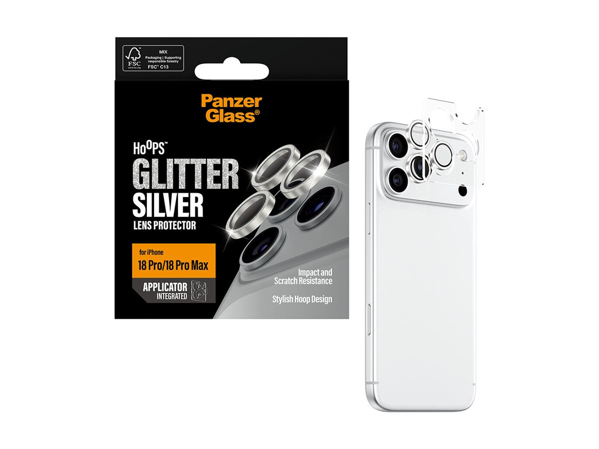 PanzerGlass � Hoops� Camera Lens Protector Glitter Silver iPhone 18 Pro | 18 Pro Max Protector de pantalla 1 pieza(s)